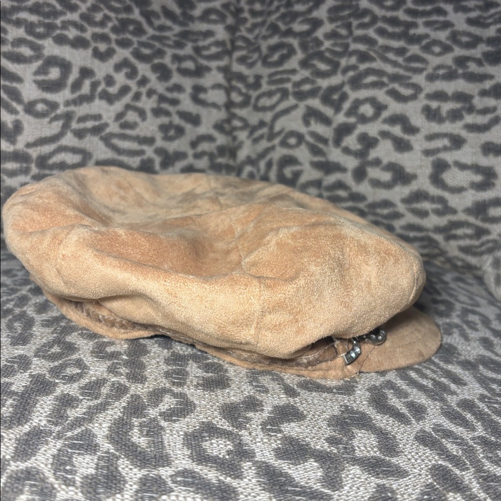 Y2k Faux‎ suede baker boy hat newsboy hat beige tan embellished trendy hat - Picture 7 of 8